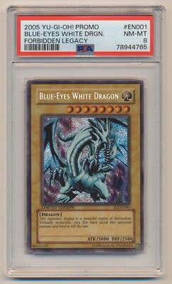 PSA 8 Yugioh Limited Edition Secret Rare Blue-Eyes White Dragon FL1-EN001 NM/MT!-image