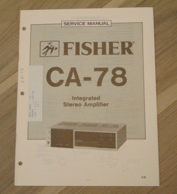 Fisher CA-78 Service Manual Integrated Stereo Amplifier-image