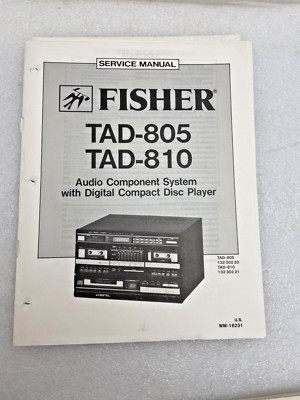 Vintage Original Fisher TAD-805 810 Audio Component System Service Manual Repair-image