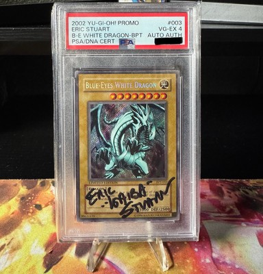 Yu-Gi-Oh! TCG PSA 4 Signed By Eric Stuart Blue Eyes White Dragon-image