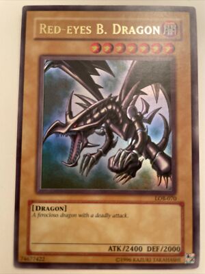 Yu-Gi-Oh Red-Eyes B. Dragon LOB-070 Indenting SEE PICS Nice Card Near Mint NM-image
