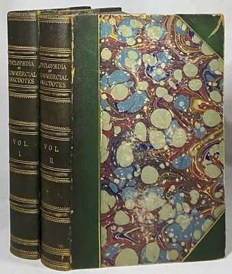 1864 CYCLOPAEDIA OF COMMERCIAL & BUSINESS ANECDOTES Antique Leather Book Set-image