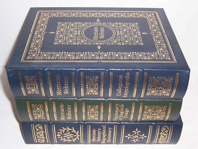 easton press Merriam-Webster REFERENCE 3 vols ENCYCLOPEDIA USAGE BIOGRAPHICAL-image
