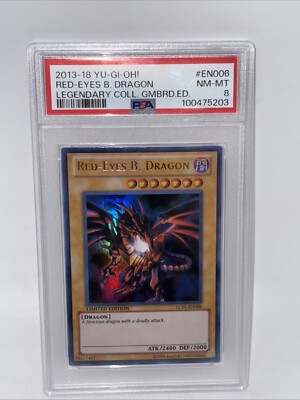 PSA 8 Red-Eyes Black Dragon LC01-EN006 Legendary Collection Gameboard Holo-image