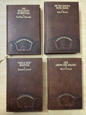 Lot of 4 Classics of the Old West Time Life Books Set Vintage Leather Hardcovers-image