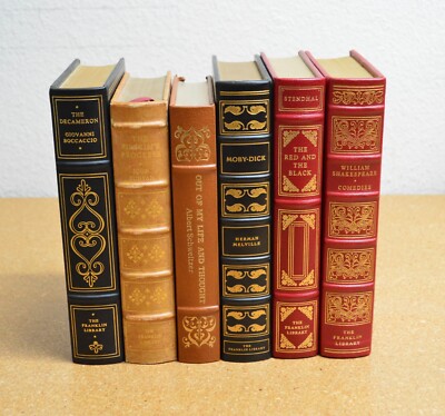 Set of 6 Franklin Library Leather Books - Classics - Minor Damage - GREAT DEAL!-image