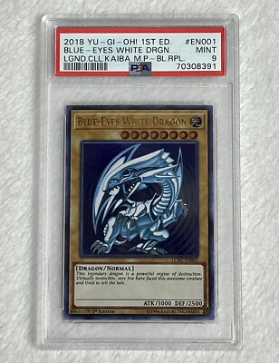 2018 Yu-Gi-Oh! Blue-Eyes White Dragon Legendary Collection Kaiba EN001 PSA 9-image
