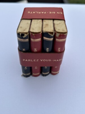 Vtg Burgess Bowes Midget Dictionary Set Spanish French German Italian English-image