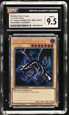 Yu-Gi-Oh Red-Eyes Black Dragon SBC1-ENF01 CGC 9.5-image