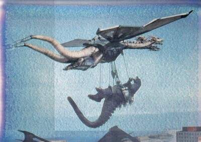 GODZILLA CHROMIUM 1996 PARALLEL HOLOCHROME STICKER # 33 MECHA-KING GHIDORAH-image