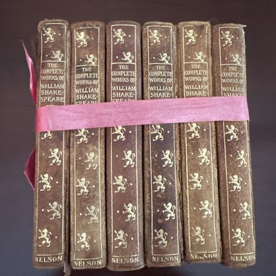 The Complete Works of William Shakespeare 5 Vols. Set Small Red Leather ca. 1900-image