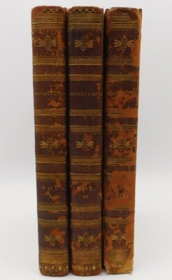 3 Beautiful Leather bound Vintage Books J. Hawkesworth The Adventurer 1817-image