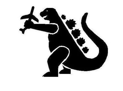 Godzilla Airplane Decal Window Car Laptop tumbler Wall-image