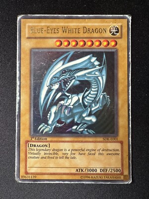 Yu-Gi-Oh! 1st Edition BLUE EYES WHITE DRAGON SDK-E001 Ultra Rare Holo Card - HP-image