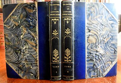 Le Capitain Fracasse 1903 Theophile Gautier decorative 2 volume leather set-image