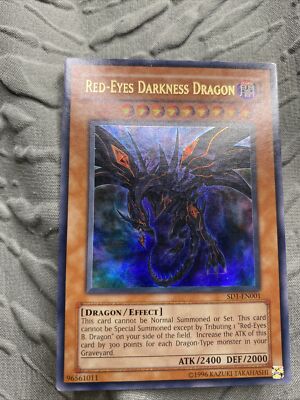 🔥YUGIOH • RED-EYES DARKNESS DRAGON • ULTRA RARE • SD1-EN001 • UNLIMITED • NM🔥-image
