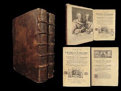 1674 Saint Basil Great & Gregory Nazianzus Catholic Byzantine Orthodox 2v SET-image