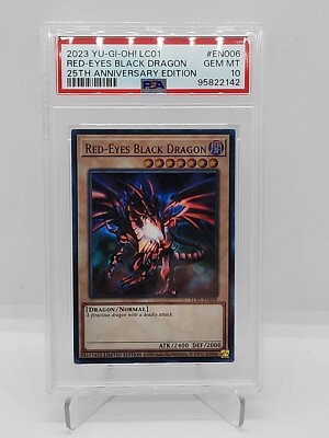 PSA 10 Gem MT Red-Eyes Black Dragon LC01-EN006 25th Anniversary Edition-image