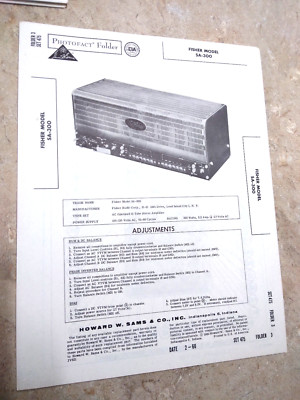 FISHER SA-300 AMPLIFIER - SCHEMATIC PARTS LOCATOR - SAMS PHOTOFACT 475/3-image