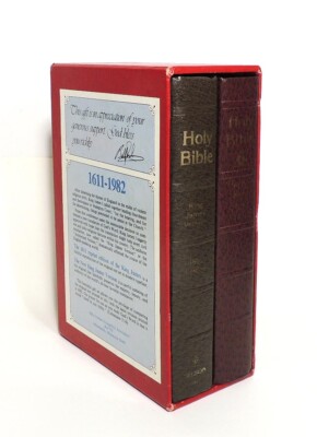 Holy Bible 2 Vol King James Box Set ~ 1611 Reprint & New Version ~ Billy Graham-image