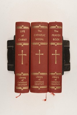 The Library Of Catholic Devotion Vintage Set 3 Vol Book Set 1954 Red Leather-image