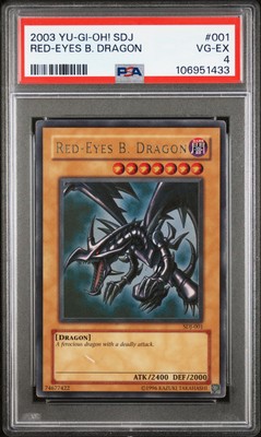 2003 YU-GI-OH! STARTER DECK: JOEY #001 RED-EYES B. DRAGON PSA 4-image