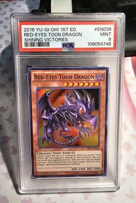 2016 Yu-Gi-Oh! Shining Victories 1st Edition Red-Eyes Toon Dragon PSA 9-image