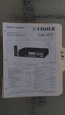 Fisher cav-875 service manual original repair book stereo amp amplifier factory-image