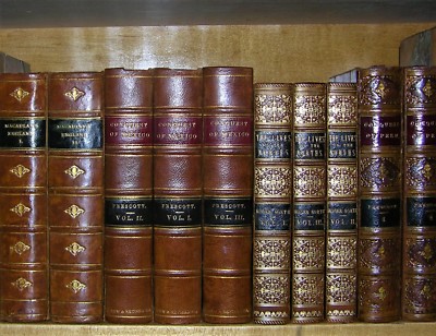 CONQUEST OF MEXICO, PRESCOTT, 1874, FULL LEATHER 3 VOL. SET, EXCELLENT CONDITION-image