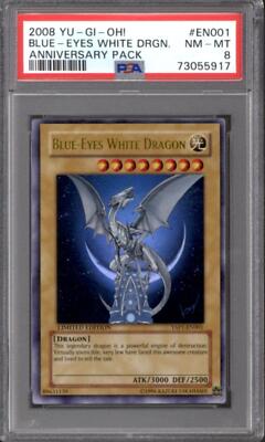 Yu-Gi-Oh Anniversary Pack Blue-Eyes White Dragon YAP1-EN001 PSA 8-image