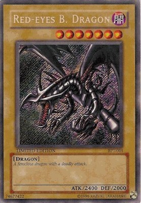 Heavy Play x 1 Red-Eyes B. Dragon - BPT-005 - Secret Rare - Limited Edition BPT -image