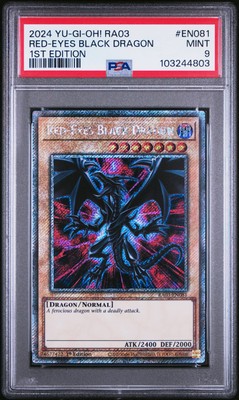 2024 YU-GI-OH! RA03-QUARTER CENTURY BONANZA 1ST ED RED-EYES BLACK DRAGON PSA 9-image