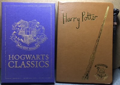 Harry Potter Hogwarts Gold Crest Embossed Leather Journal & Hogwarts Classics HC-image