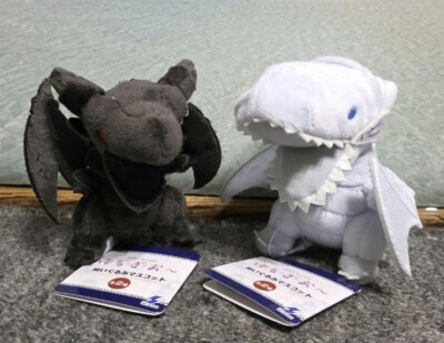 Yugioh Japanese Plush 2pcs Blue Eyes White Dragon Red-Eyes Black Dragon Sword-image