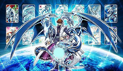 🔥Yu-Gi-Oh PlayMat Blue Eyes White Dragon Kaiba Mat 🔥-image