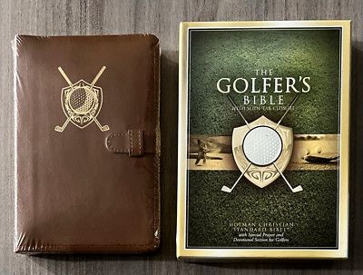 SEALED Compact Golfer's Bible HCSB; Tan Slide Closure; Holman Christian Standard-image