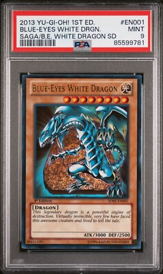 PSA 9 Yugioh! MP Blue-Eyes White Dragon - SDBE-EN001 - Ultra Rare - 1st Edition-image