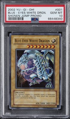 2002 YU-GI-OH! SHONEN JUMP PROMO #001 BLUE-EYES WHITE DRAGON PSA 10-image