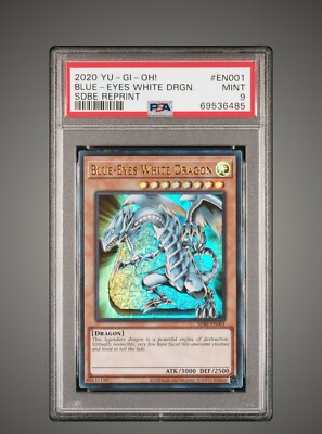 2020 Konami Yu-Gi-Oh! EN001 Blue-Eyes White Dragon SDBE Reprint PSA 9-image