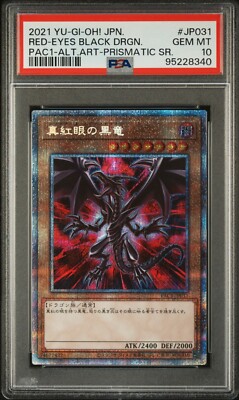 Red-Eyes Black Dragon PAC1-JP031 Prismatic Secret Alt Art Japanese Yugioh PSA 10-image