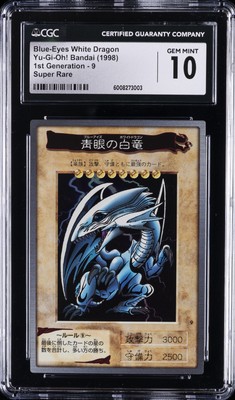 1998 YU-GI-OH! #9 BLUE-EYES WHITE DRAGON CGC 10 GEM MINT-image