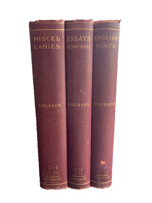 Emerson’s Works Houghton Mifflin  part set 3 vols 1903 essays english traits etc-image
