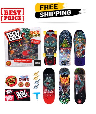 TECH DECK, Godzilla Sk8shop Fingerboard Bonus Pack, Collectible Multicolor -image