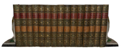 1836, THE WORKS OF WILLIAM COWPER, 15 VOL SET, LEATHER BINDINGS, ROBERT SOUTHEY-image