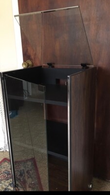 Fisher Wifi Cabinet Glass Door Glass top stereo reorf player cabinet-image