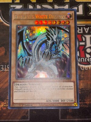 YUGIOH Blue-Eyes White Dragon MAMA-EN104 Secret Pharaoh 1st Ed NM CLEAN MINT-image