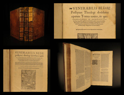 1545 Saint Venerable BEDE Bible & Commentary English Monk Church Cosmology -image