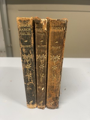 Works Of George Eliot Leather bound 3 Volume Collection Thomas Nelson Sons-image