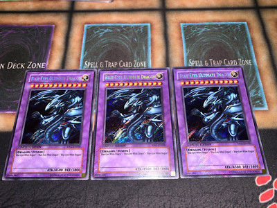 PLAYSET Yugioh Blue-Eyes Ultimate Dragon RP01-EN000 Secret Rare Limited Edition-image