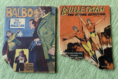 Mighty Midget Comic lot of 2.  POOR, Bulletman and Balbo the Boy Magician 1942-image